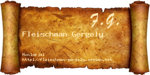 Fleischman Gergely névjegykártya